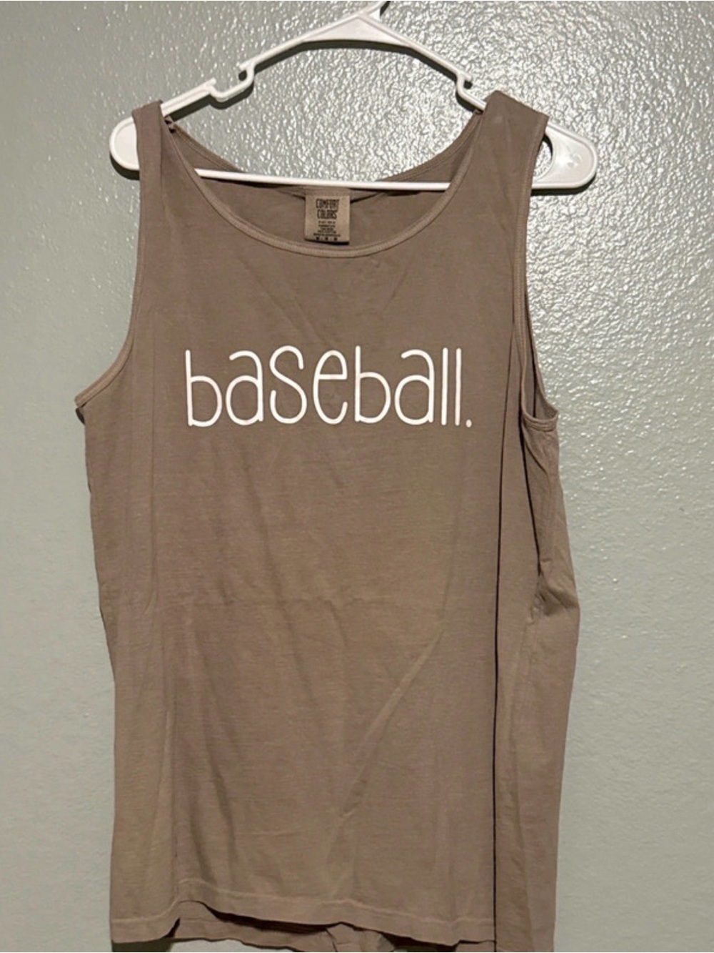 Comfort Colors Taupe 'baseball.' Graphic Tank